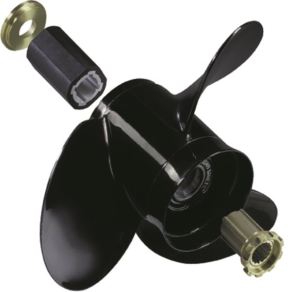 Hélice 3 Pales Aluminium – Compatible Yamaha 25-60 HP, Pas 33 Cm, Alésage 27,9-45,7 Cm, Blanche
