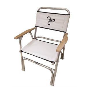 chaise de pont pliante alum. / blanche