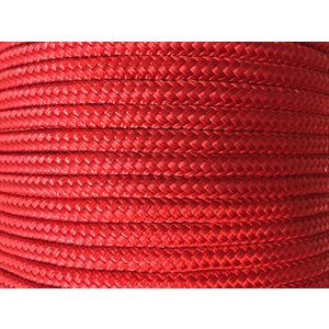 Cablot nylon tressé double 3 / 8 rouge flexible résistant aux UV AMMA Marine