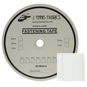 J ENNIS Sew-In Hook and Loop Tape 2 Inch White for Marine Upholstery