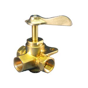 Vanne 3 voies laiton 3 / 8 FNPT robinet arrêt carburant bateau Seasense