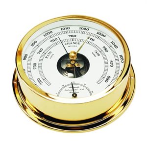 baromètre / thermomètre plaquée or cadran 95mm