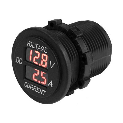 Volt-ampèremètre digital rond SEADOG pour bateau compact nylon installation facile